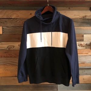 H&M Navy & White Mock Hoodie